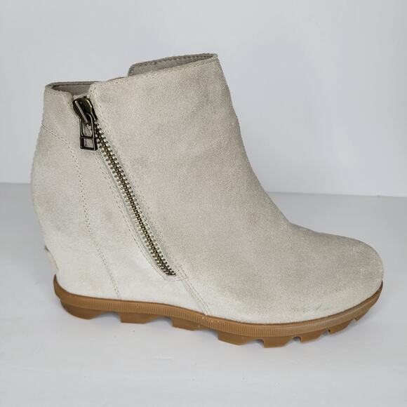 SOREL Joan of Arctic Wedge II Zip sz 8 Soft Taupe - Picture 6 of 13